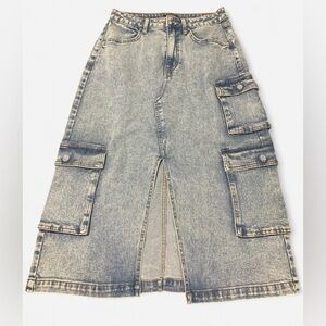 Wild Fable Blue Denim Cargo Skirt